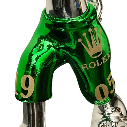 Rolex Boxing Bunny Silver Chrome Green – Scultura Pop Art GF Exclusives