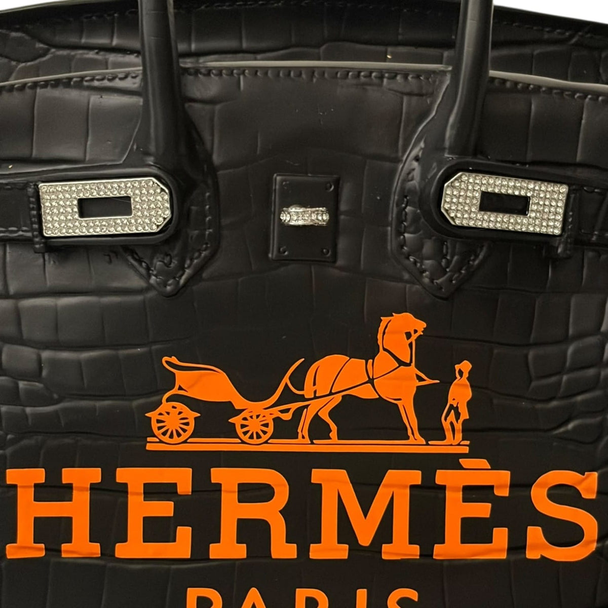 Hermès Birkin Bag Black Orange – Scultura Pop Art GF Exclusives