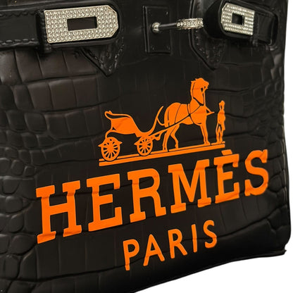 Hermès Birkin Bag Black Orange – Scultura Pop Art GF Exclusives