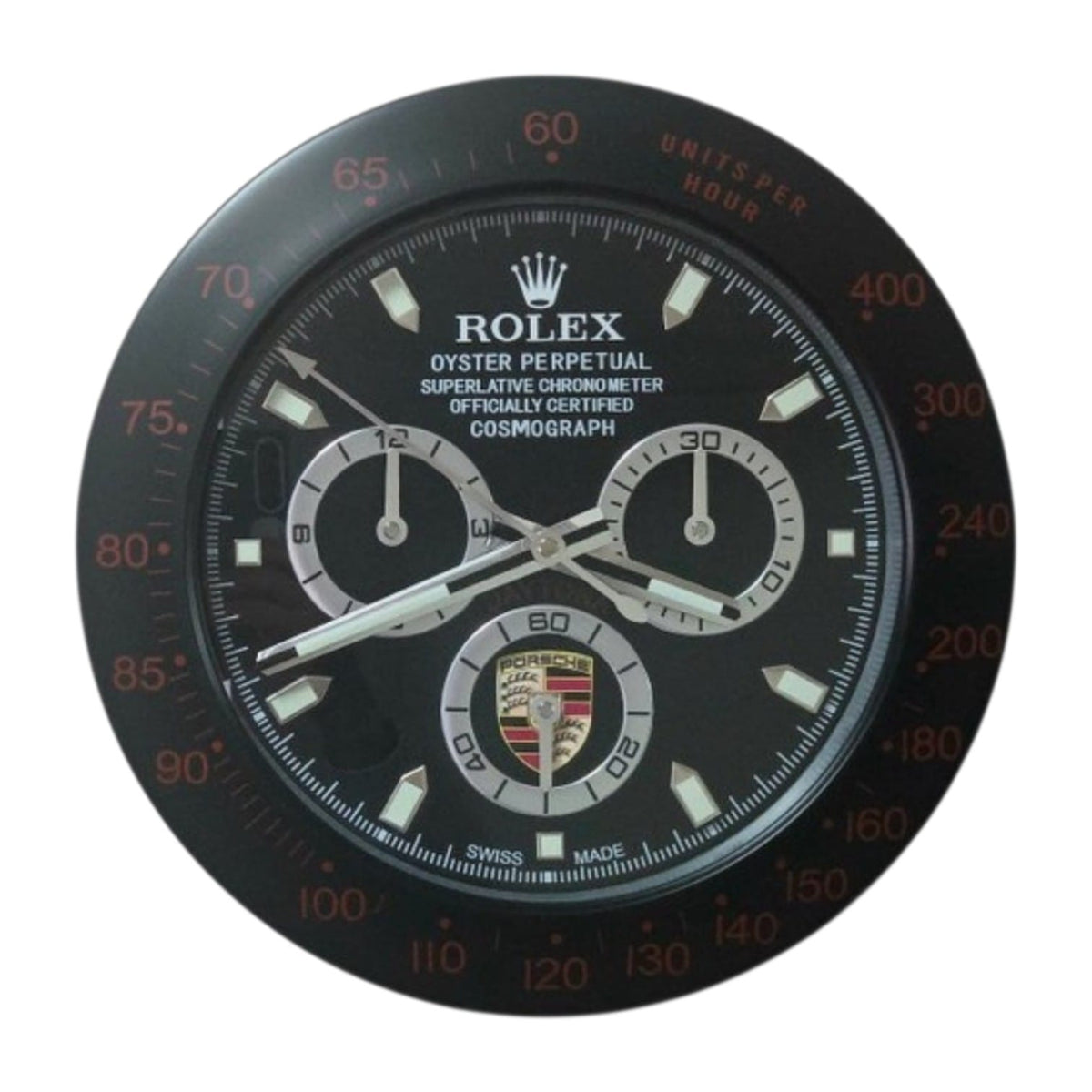 Orologio da Parete Rolex Daytona Porsche Nero Argento