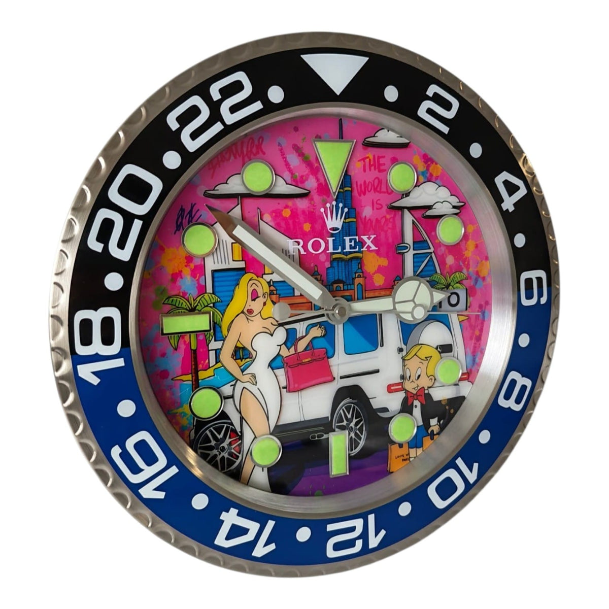 Orologio da Parete Pop Art – G-Class Pink in Dubai Gmt Edition