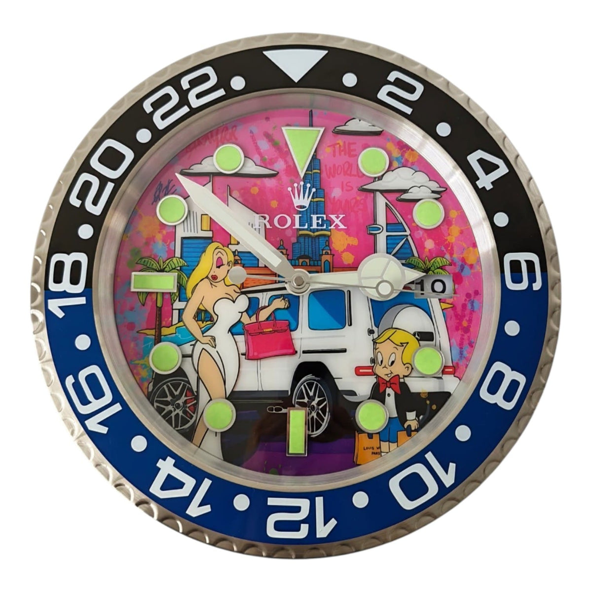 Orologio da Parete Pop Art – G-Class Pink in Dubai Gmt Edition