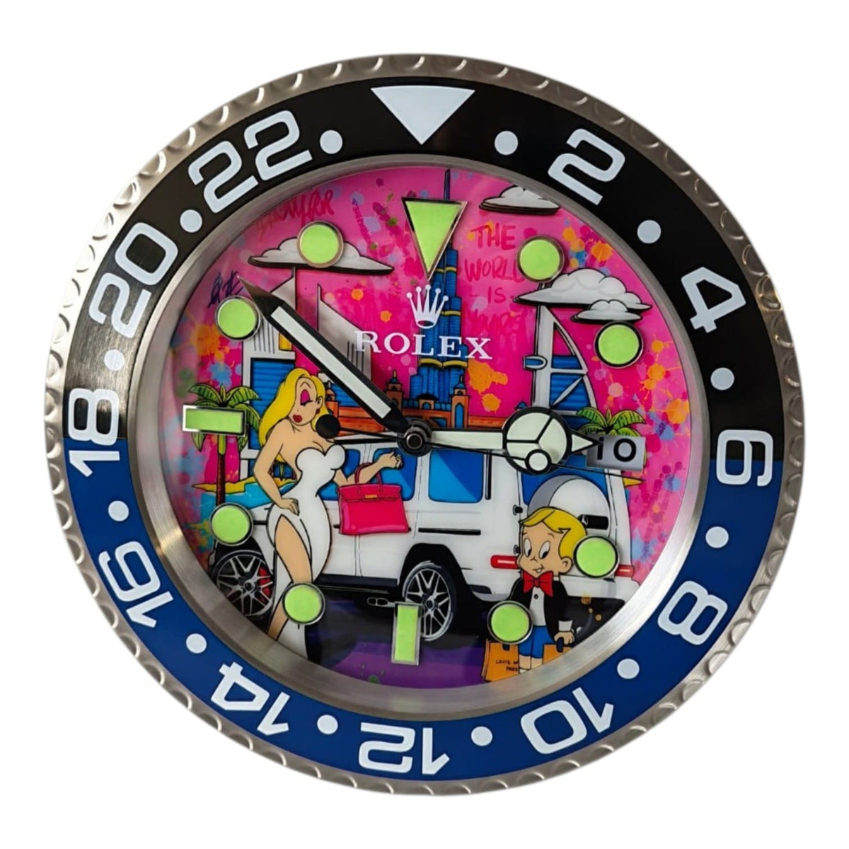 Orologio da Parete Pop Art – G-Class Pink in Dubai Gmt Edition