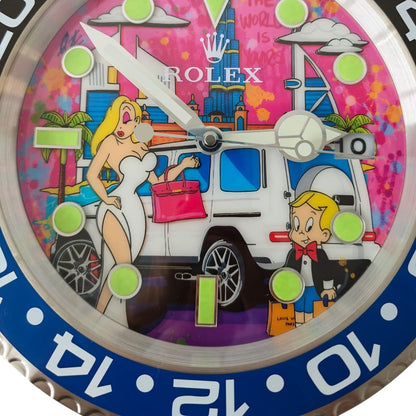 Orologio da Parete Pop Art – G-Class Pink in Dubai Gmt Edition