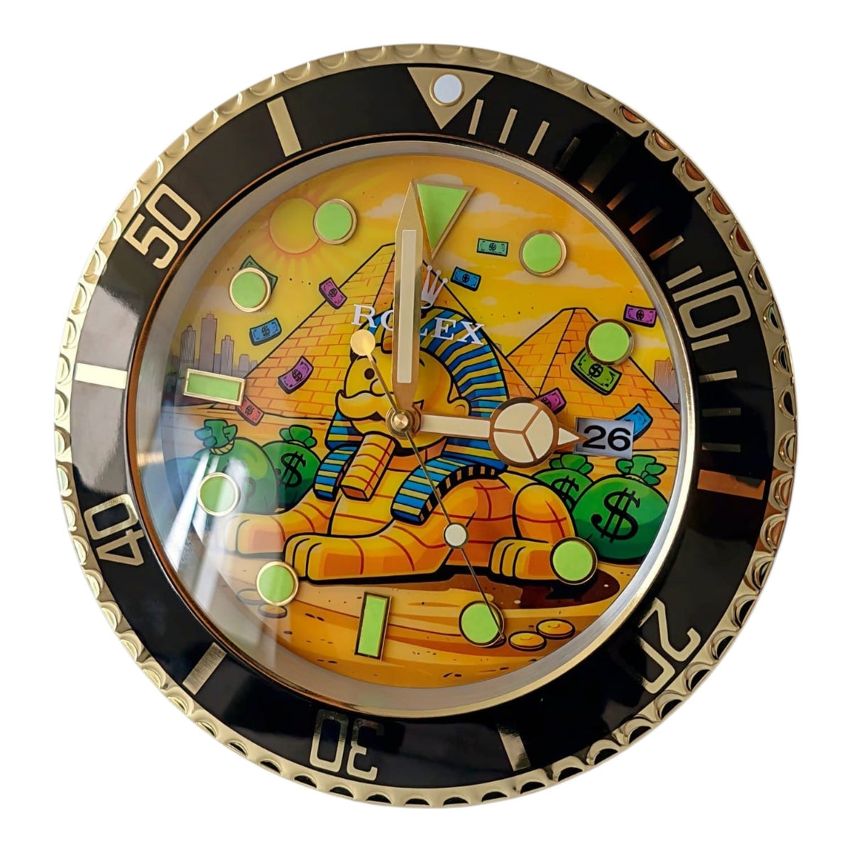Orologio da Parete Pop Art – Pharaoh Monopoly Gold Gmt Edition
