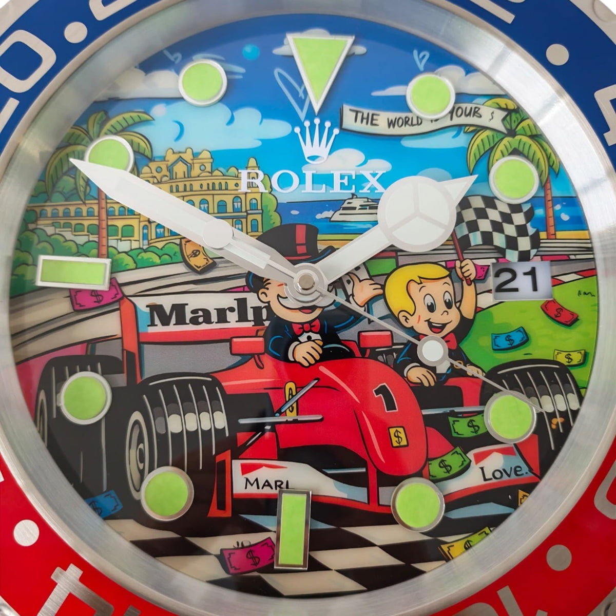 Orologio da Parete Pop Art – Monaco Millionaire F1 Gmt Edition