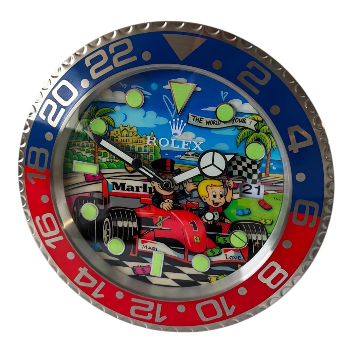 Orologio da Parete Pop Art – Monaco Millionaire F1 Gmt Edition
