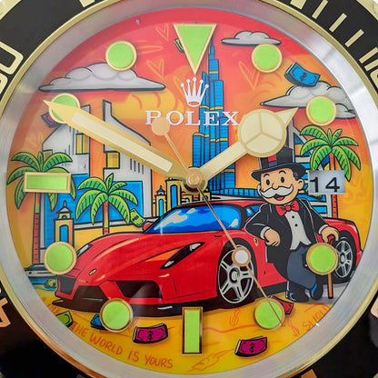 Orologio da Parete Pop Art – Dubai Millionaire Gold Gmt Edition