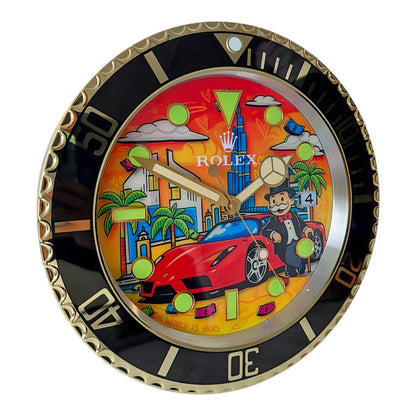Orologio da Parete Pop Art – Dubai Millionaire Gold Gmt Edition