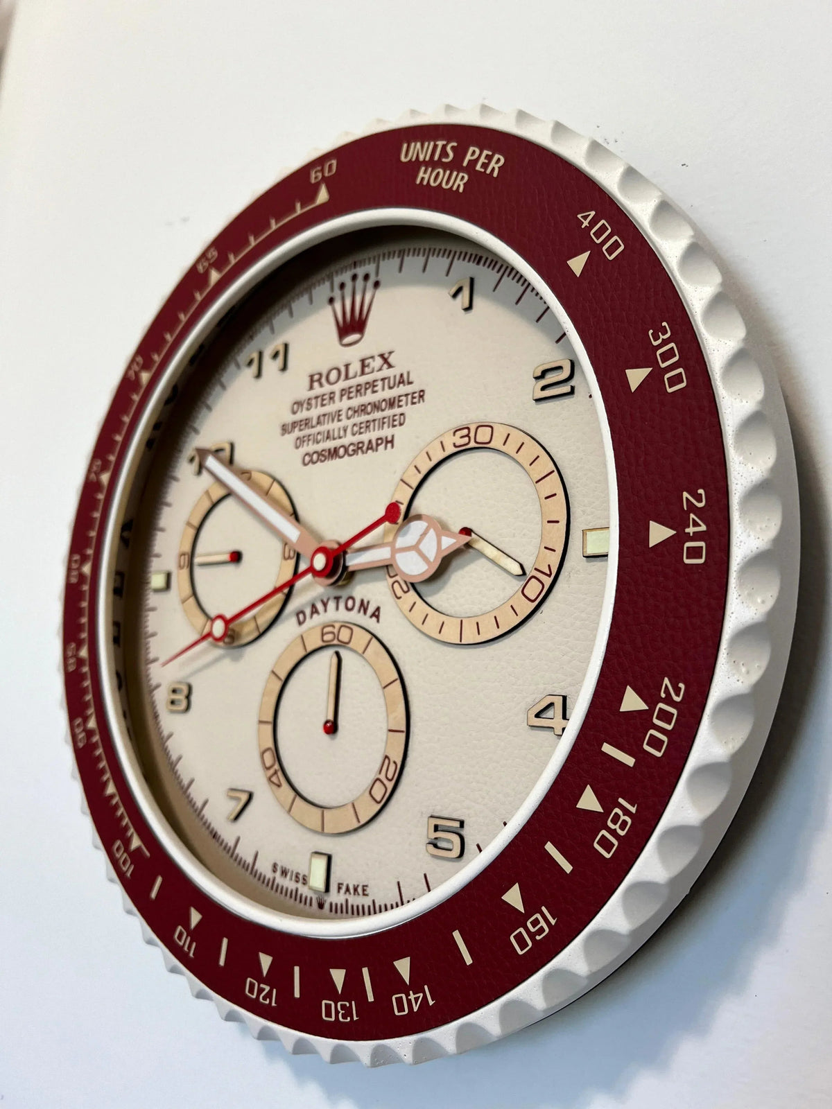 Orologio Bordeaux Leather Custom da Parete - Moon24