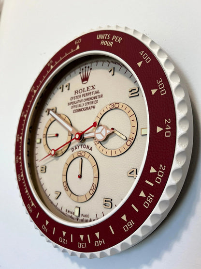 Orologio Bordeaux Leather Custom da Parete - Moon24