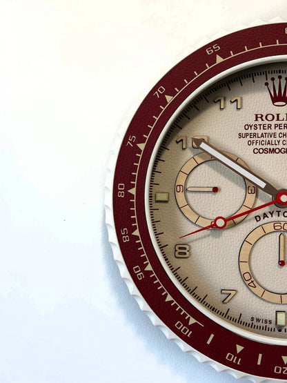 Orologio Bordeaux Leather Custom da Parete - Moon24