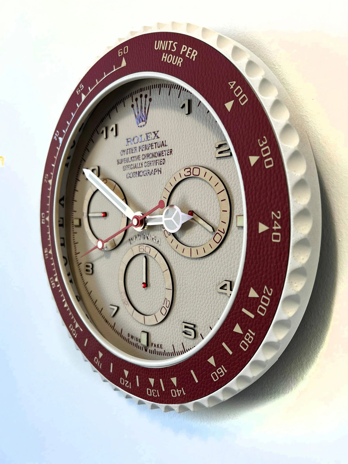 Orologio Bordeaux Leather Custom da Parete - Moon24