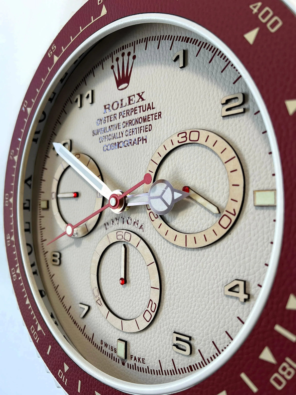 Orologio Bordeaux Leather Custom da Parete - Moon24