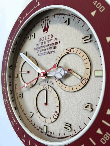Orologio Bordeaux Leather Custom da Parete - Moon24