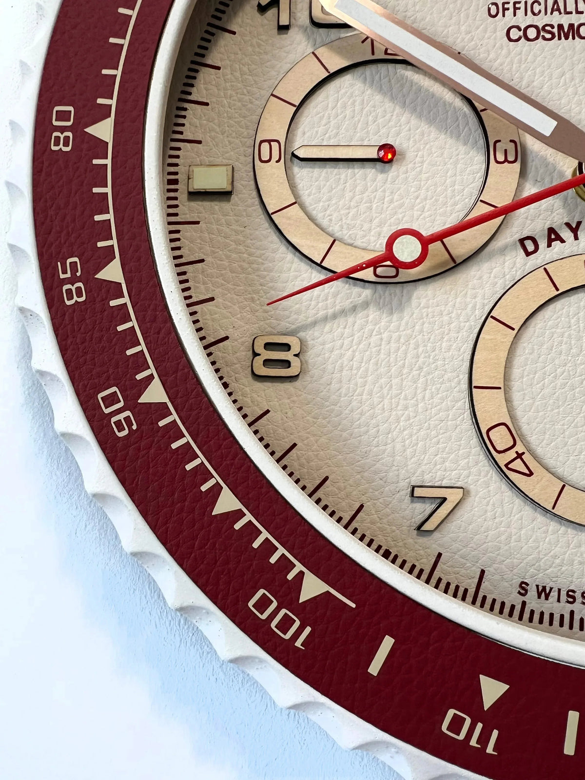 Orologio Bordeaux Leather Custom da Parete - Moon24