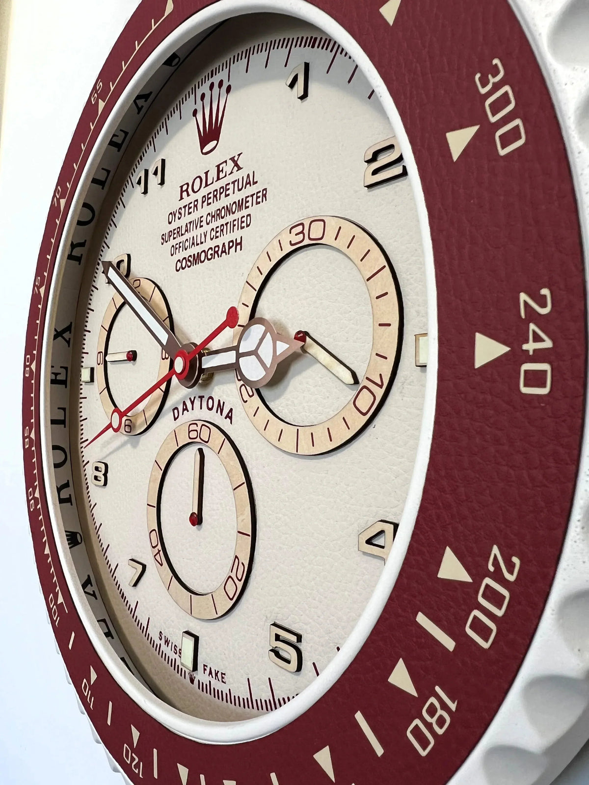 Orologio Bordeaux Leather Custom da Parete - Moon24