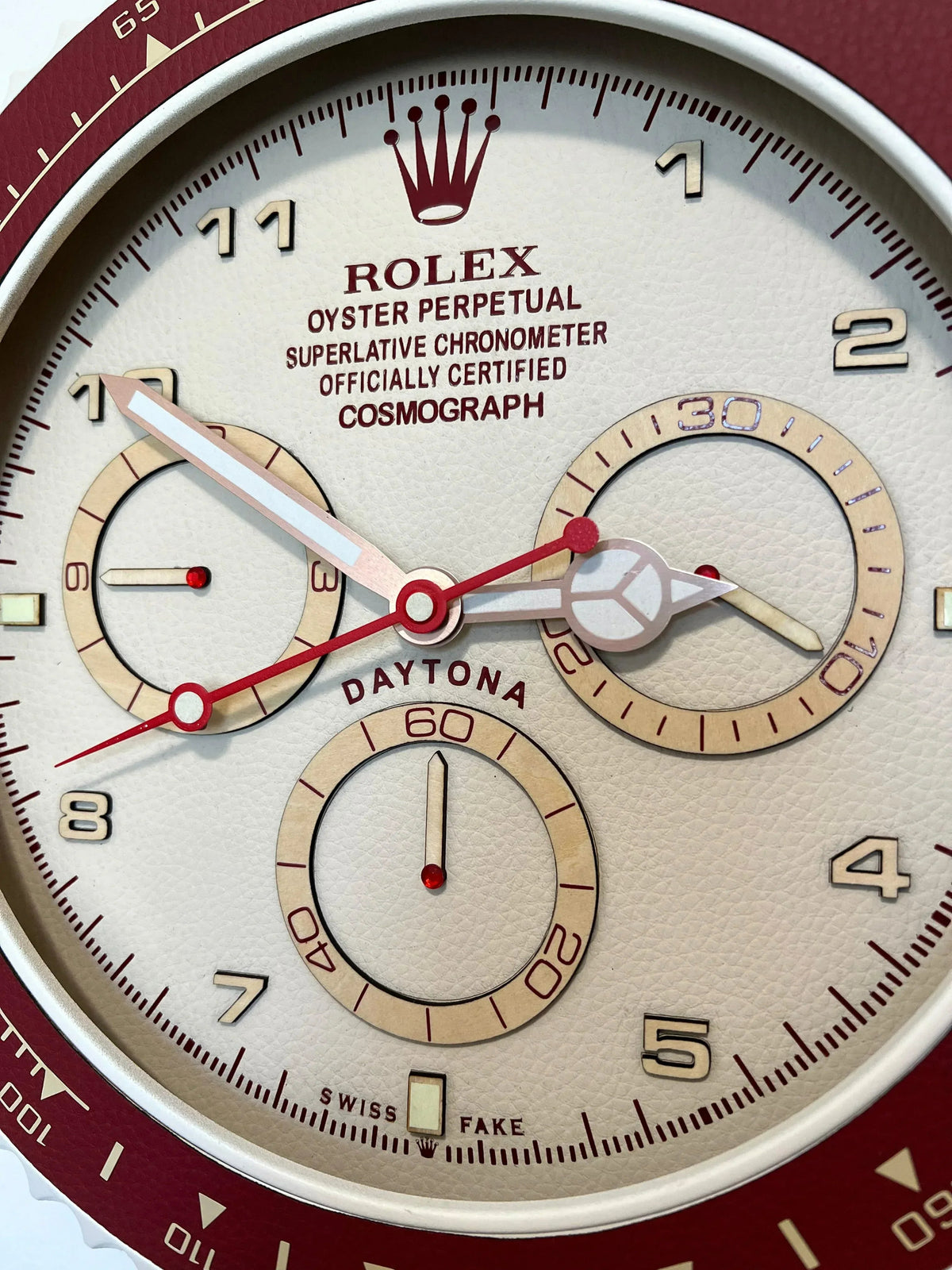 Orologio Bordeaux Leather Custom da Parete - Moon24