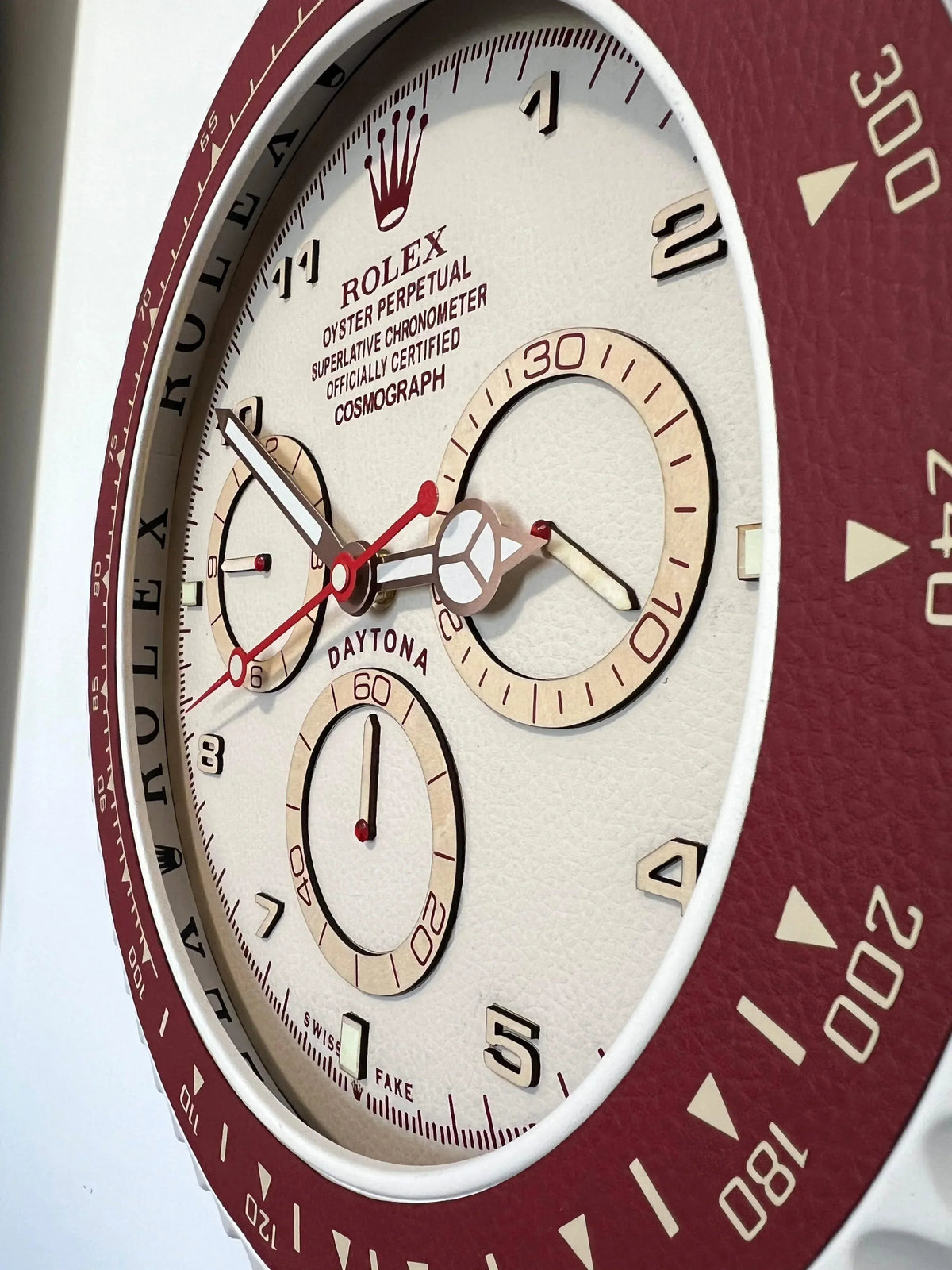 Orologio Bordeaux Leather Custom da Parete - Moon24