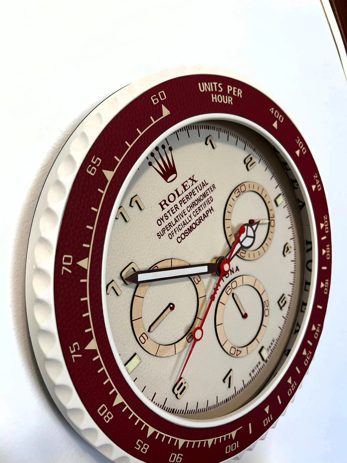 Orologio Bordeaux Leather Custom da Parete - Moon24