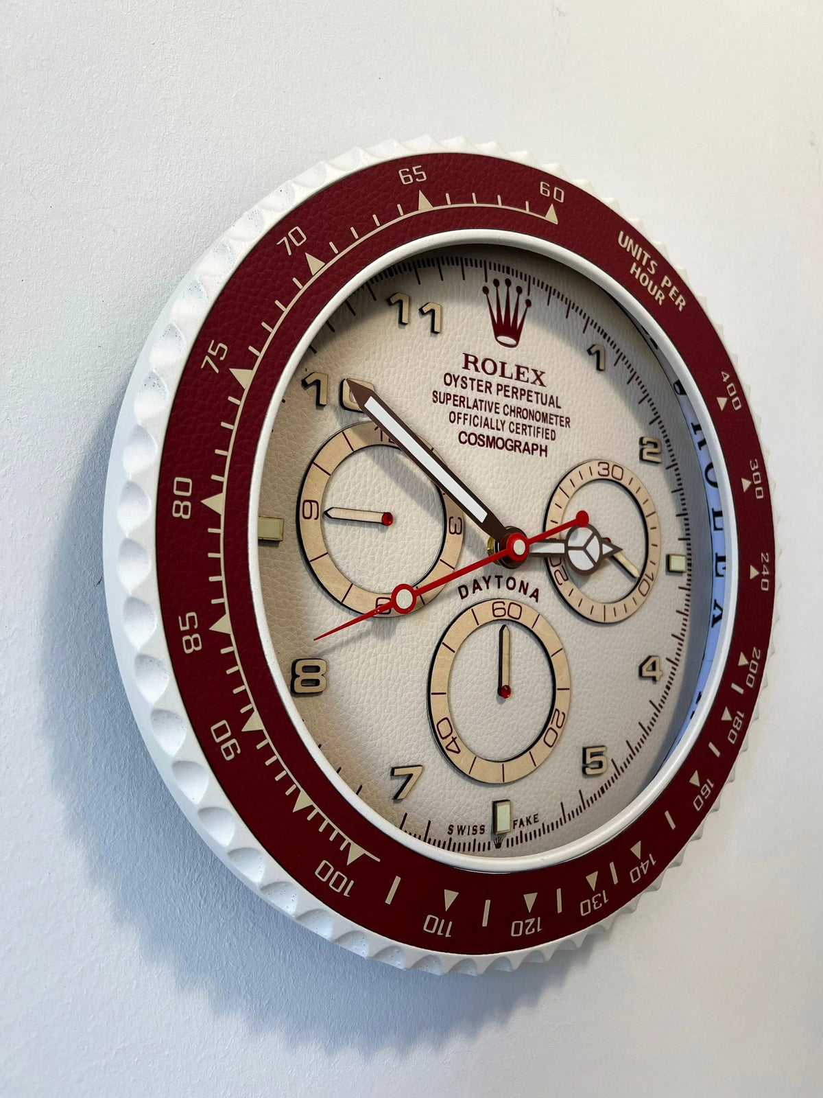 Orologio Bordeaux Leather Custom da Parete - Moon24