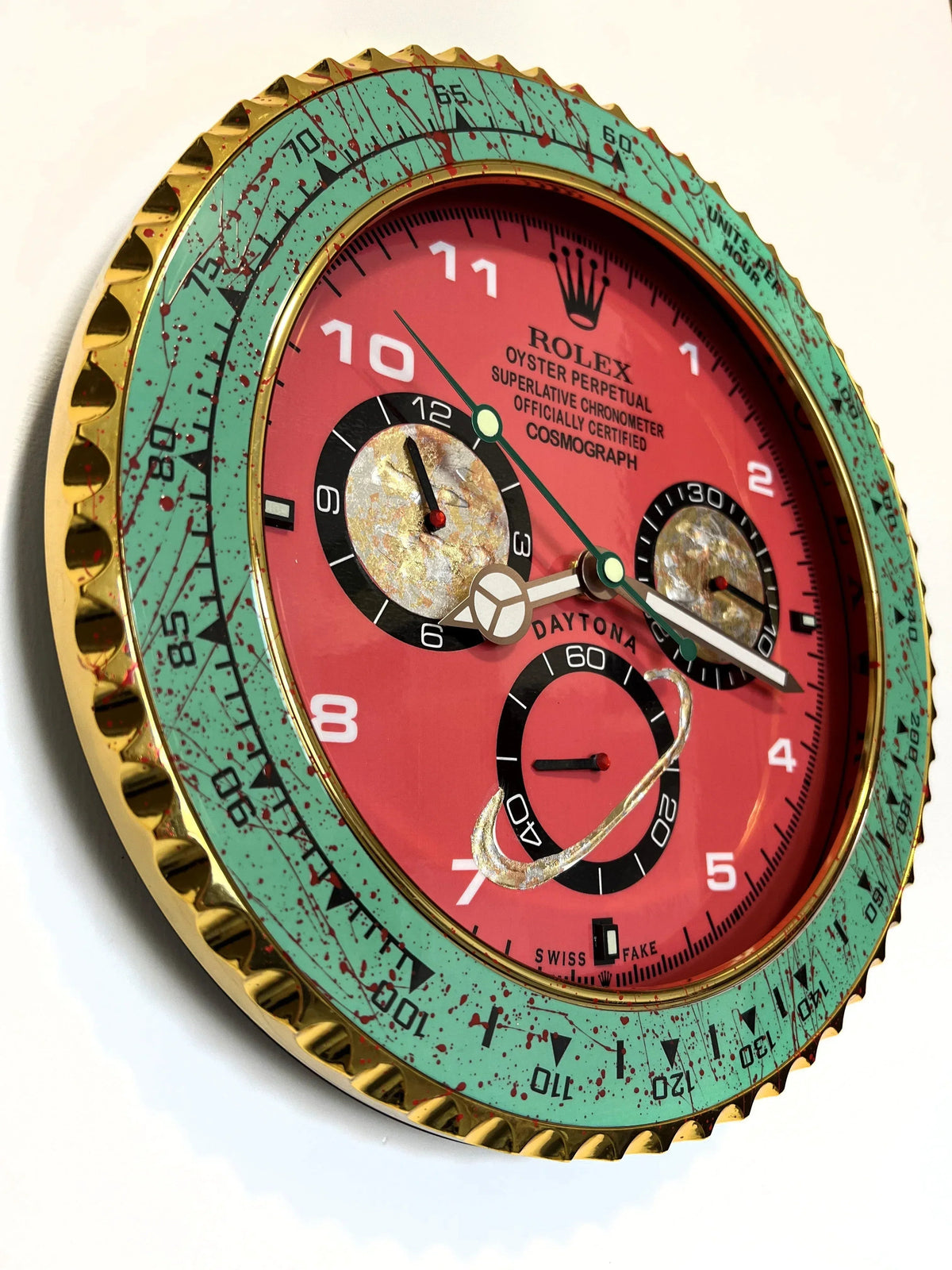 Orologio Green Red Custom da Parete - Moon24