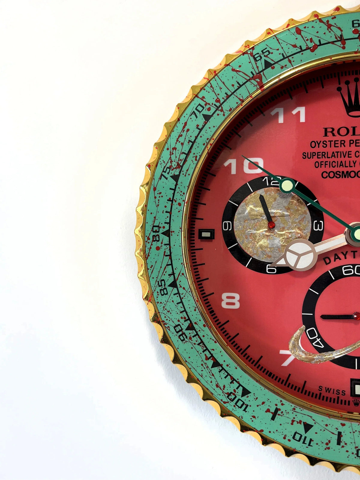 Orologio Green Red Custom da Parete - Moon24