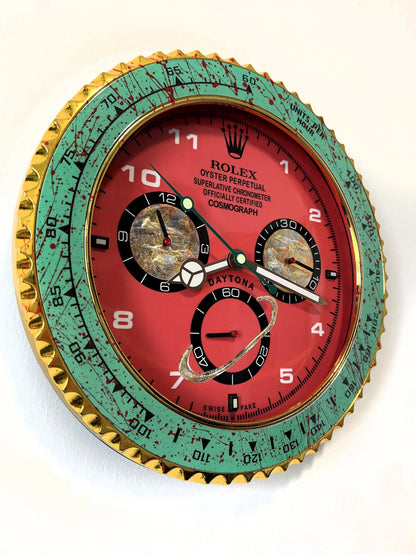 Orologio Green Red Custom da Parete - Moon24