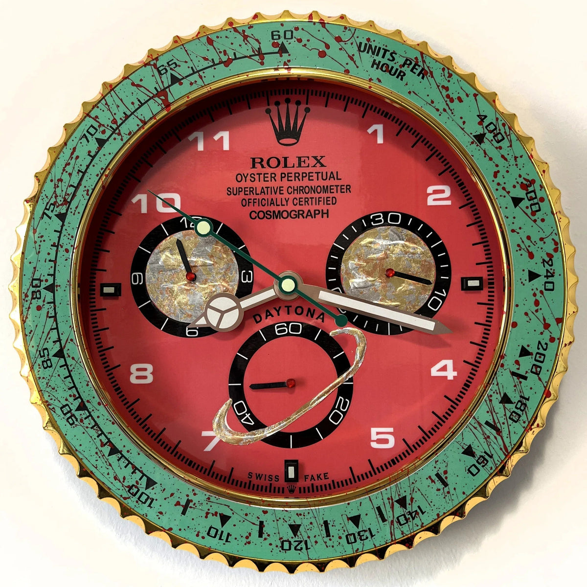 Orologio Green Red Custom da Parete - Moon24