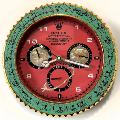 Orologio Green Red Custom da Parete - Moon24