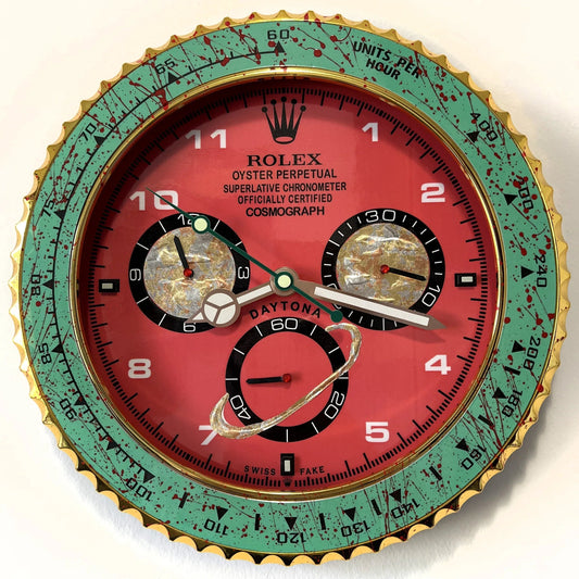 Orologio Green Red Custom da Parete - Moon24