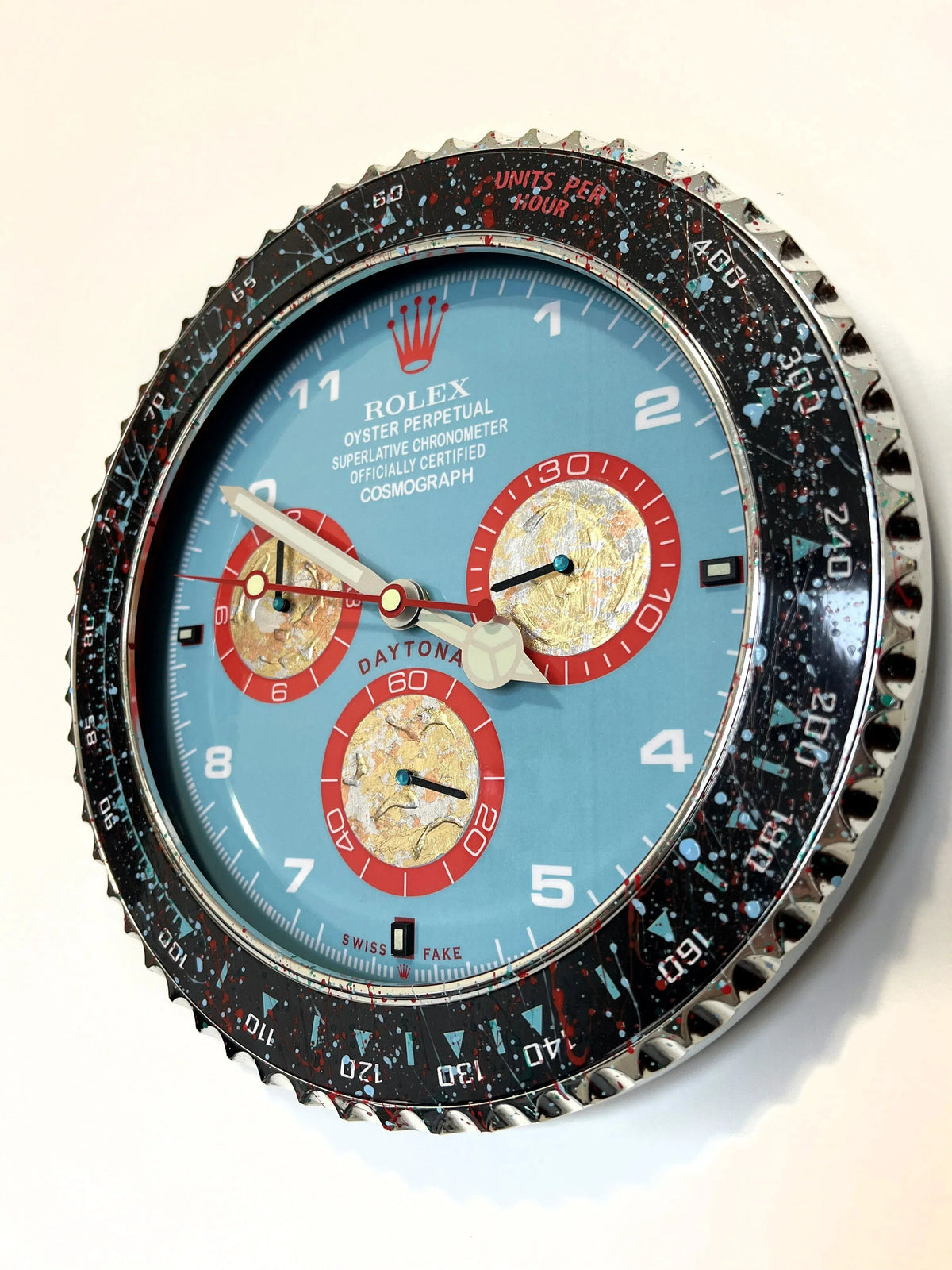 Orologio Dirty Blue Custom da Parete - Moon24