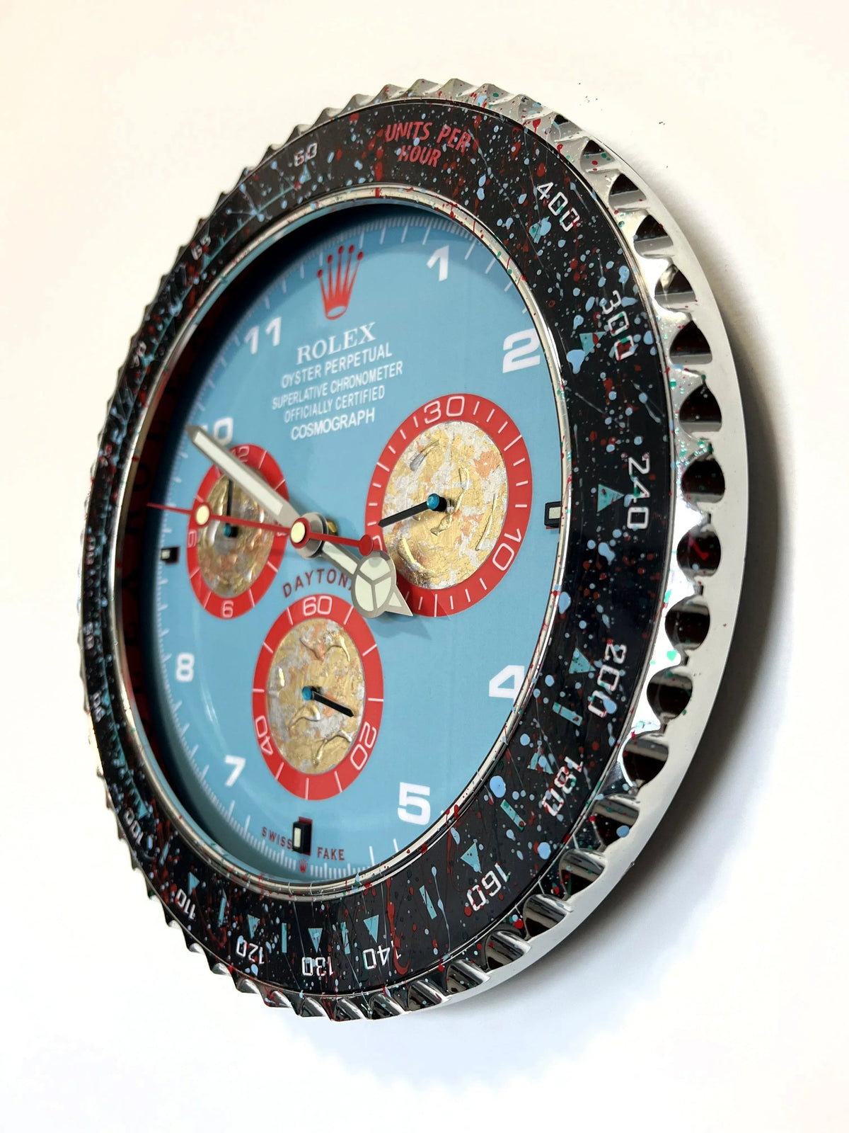 Orologio Dirty Blue Custom da Parete - Moon24