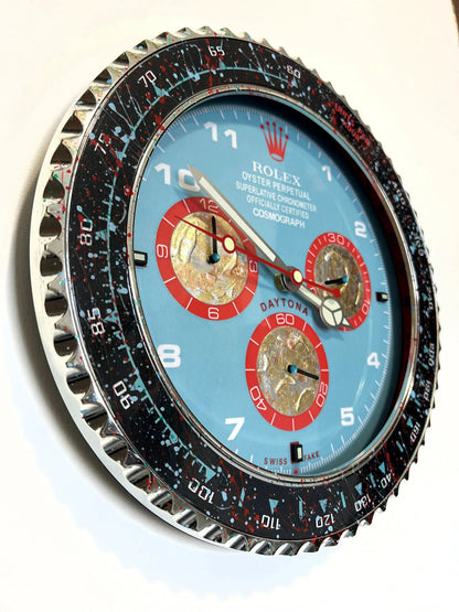 Orologio Dirty Blue Custom da Parete - Moon24