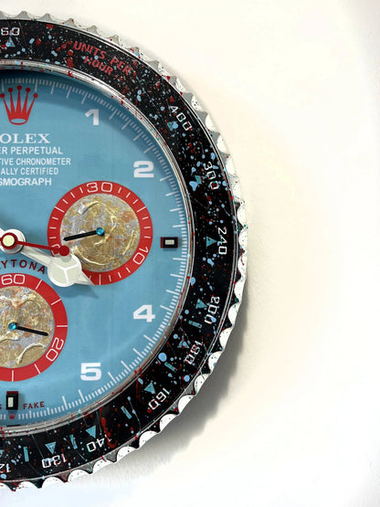 Orologio Dirty Blue Custom da Parete - Moon24