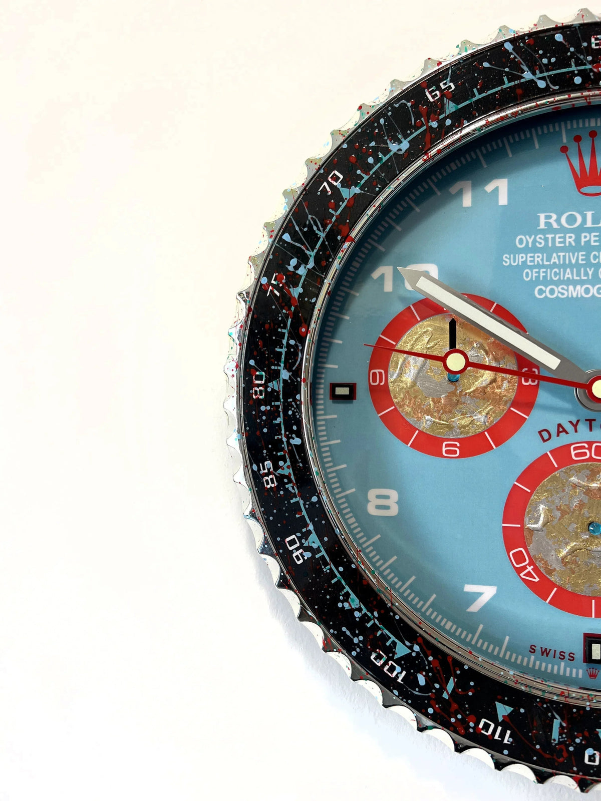 Orologio Dirty Blue Custom da Parete - Moon24