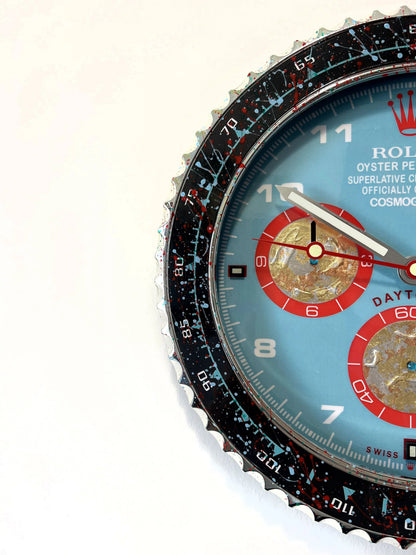 Orologio Dirty Blue Custom da Parete - Moon24
