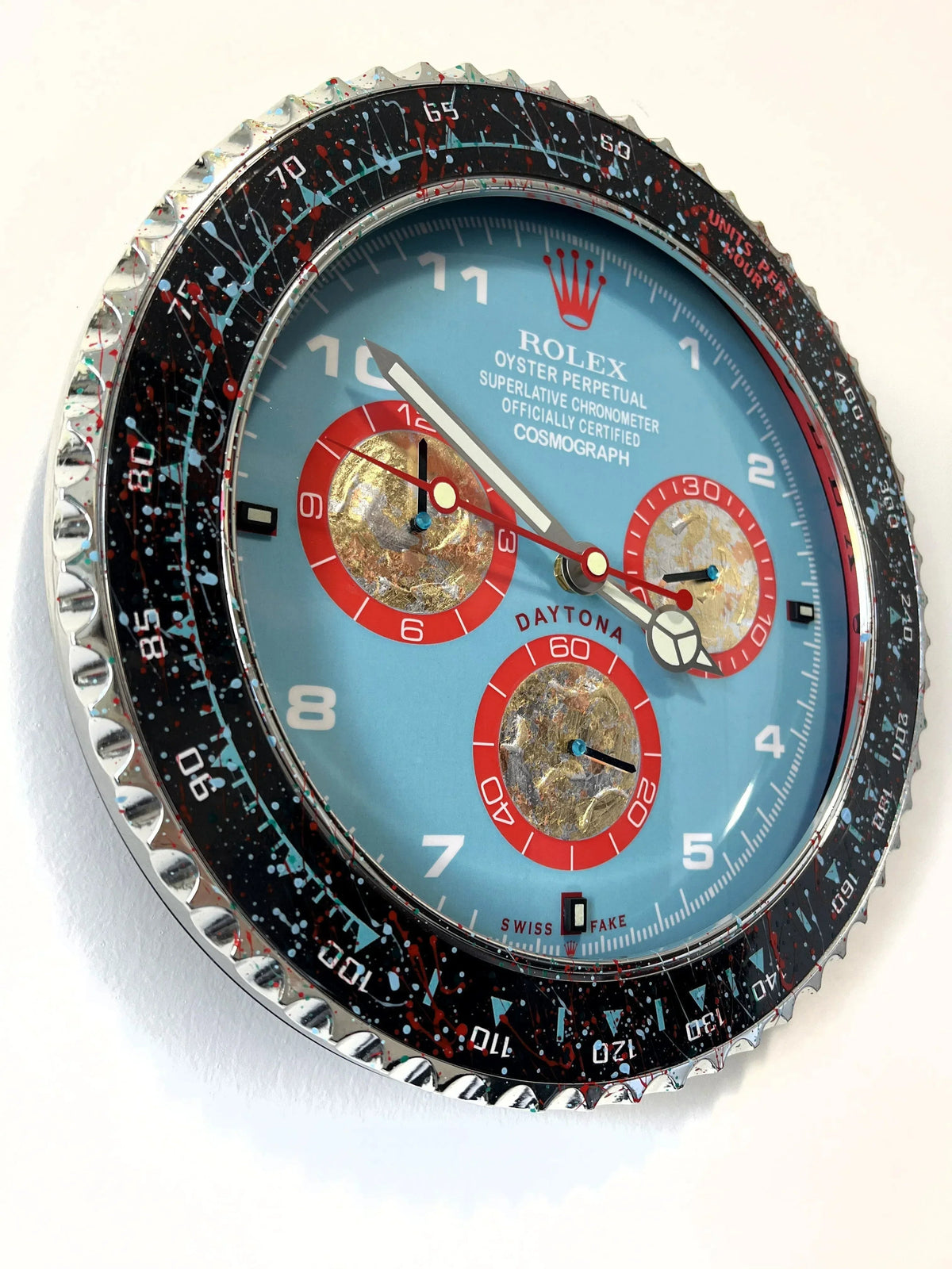 Orologio Dirty Blue Custom da Parete - Moon24