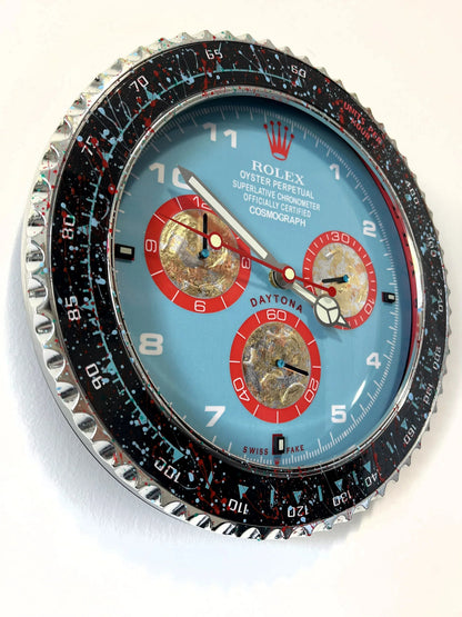 Orologio Dirty Blue Custom da Parete - Moon24