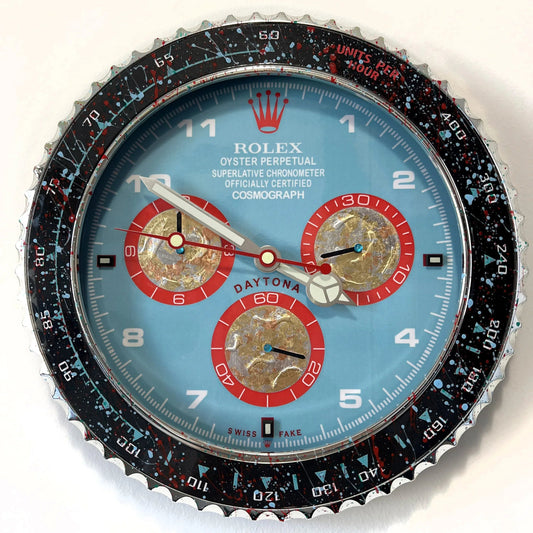 Orologio Dirty Blue Custom da Parete - Moon24