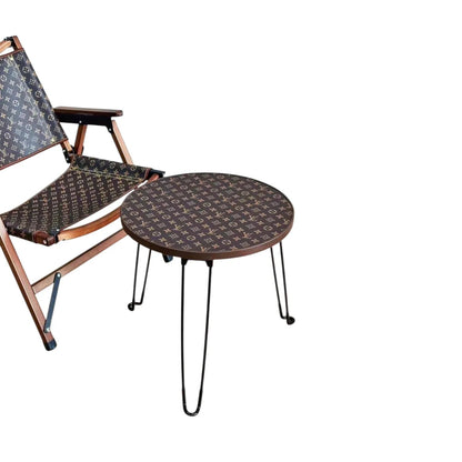 Tavolo Rotondo Pieghevole Custom Luxury Ispirato a Louis Vuitton