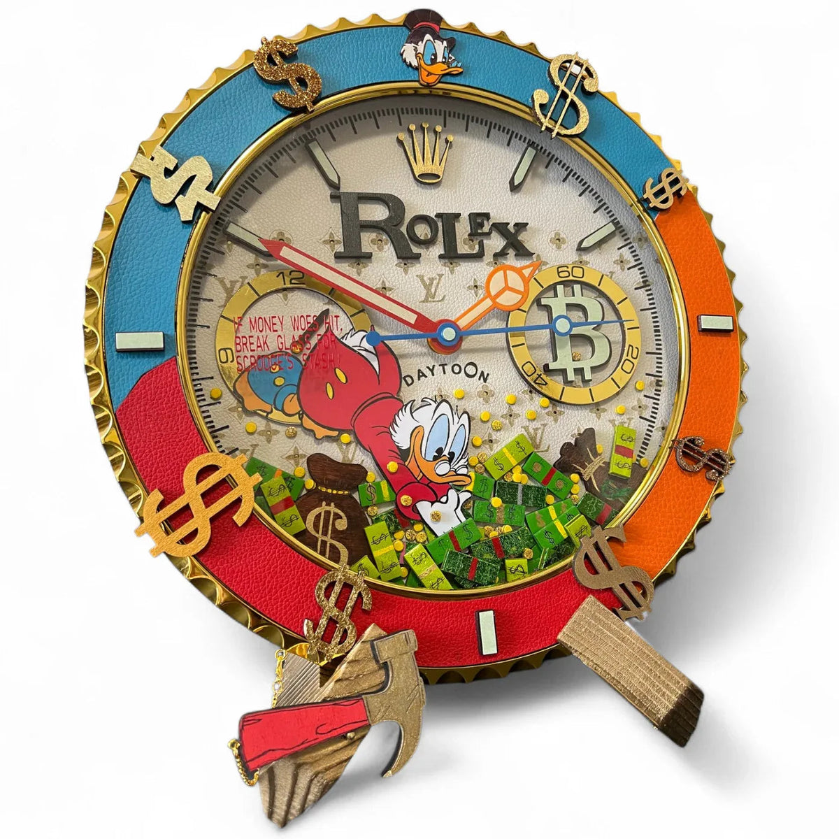 Orologio da Parete Custom Pop Art – Daytona McDuck Money Edition | Moon24