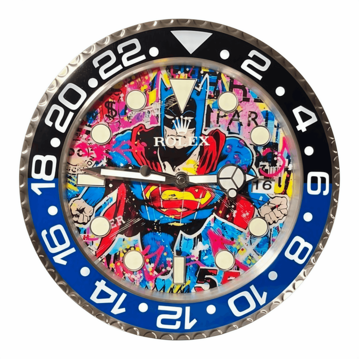 Orologio da Parete Custom Pop Art – Batman Superhero Gmt Edition