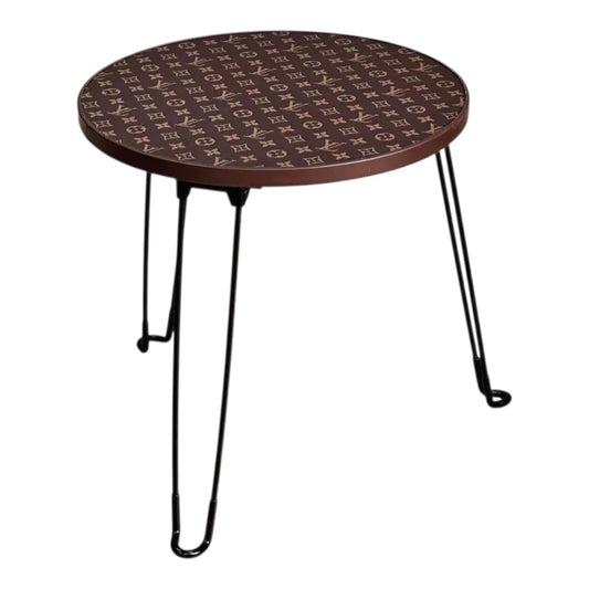 Tavolo Rotondo Pieghevole Custom Luxury Ispirato a Louis Vuitton