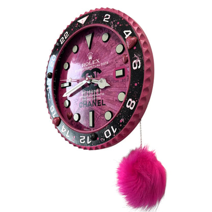 Orologio da Parete Custom – Pink Plush Edition | Moon24