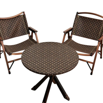 Set Arredo Custom Luxury Ispirato a Louis Vuitton | Tavolo Rotondo + 2 Sedie