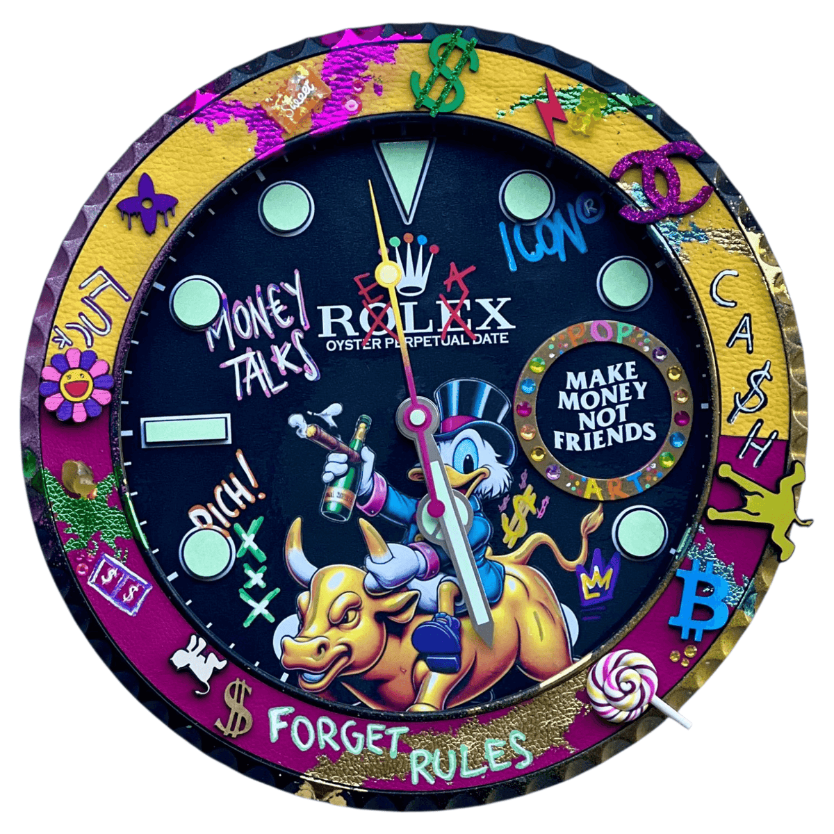 Orologio da Parete Custom Pop Art – Rich McDuck Edition