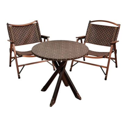 Set Arredo Custom Luxury Ispirato a Louis Vuitton | Tavolo Rotondo + 2 Sedie