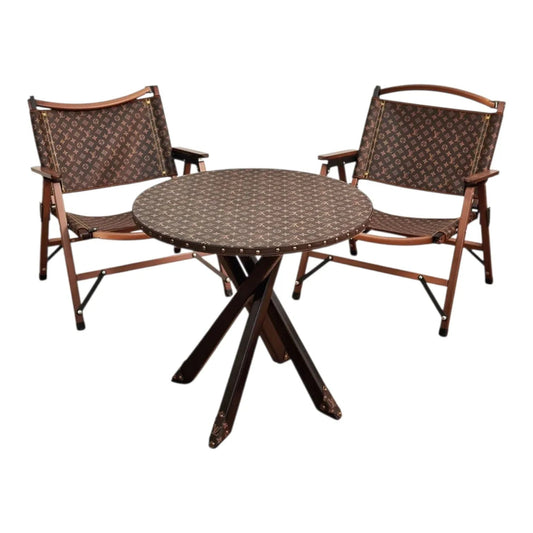 Set Arredo Custom Luxury Ispirato a Louis Vuitton | Tavolo Rotondo + 2 Sedie