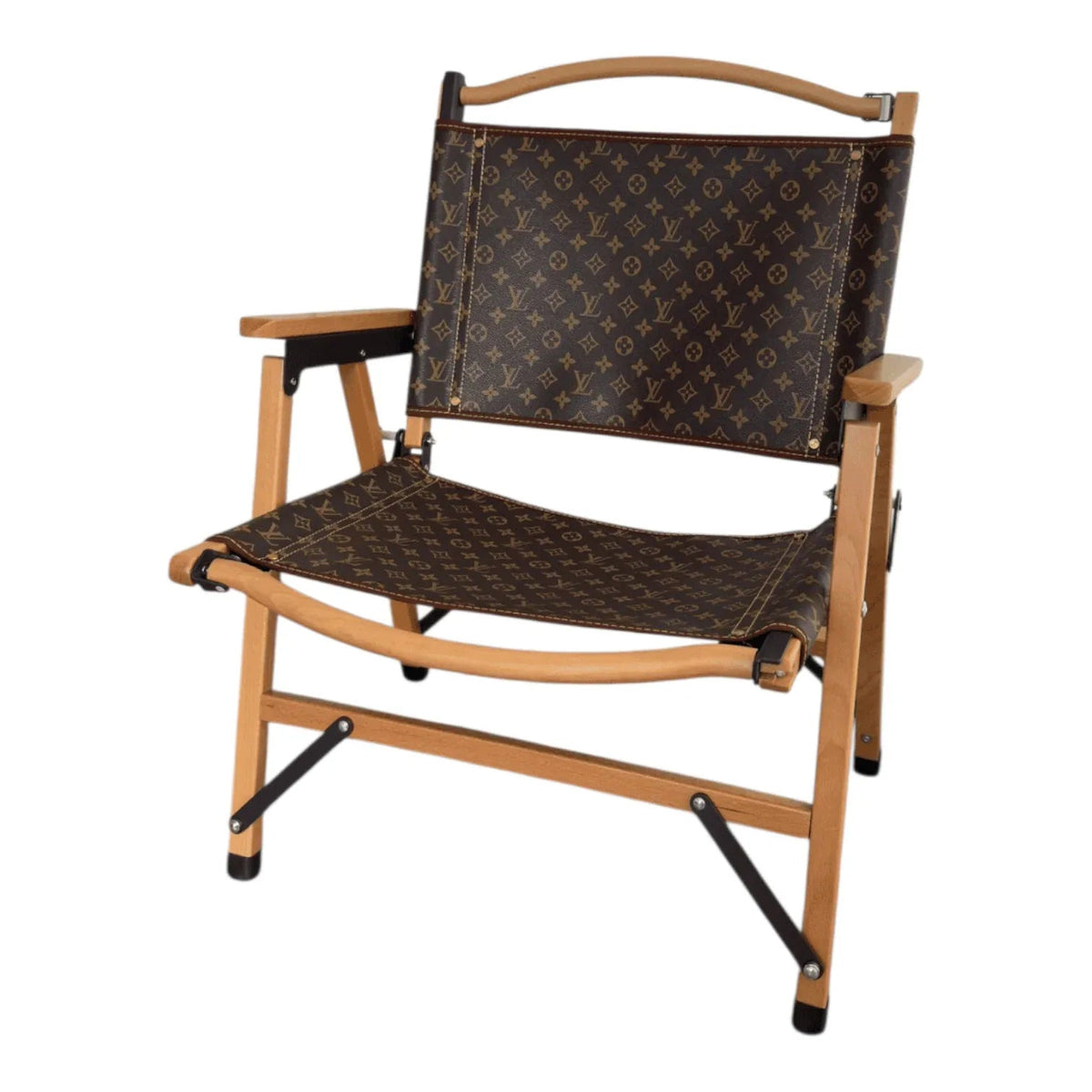 Poltrona Pieghevole Custom Luxury Ispirata a Louis Vuitton – Tabacco